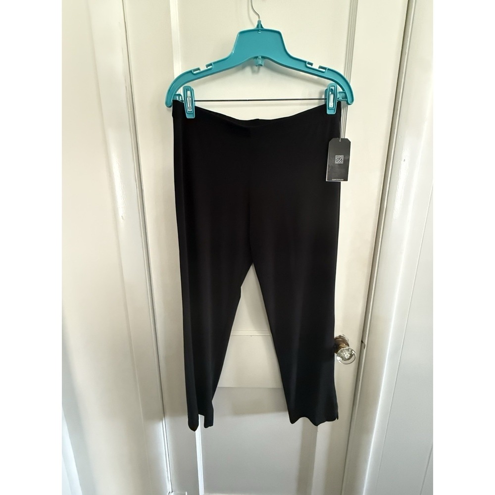 Clara Sun Woo Pants Womens Size XL NWT Black Rayon Stretch Comfort Casual